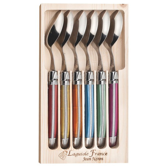 Laguiole Jean Neron 6pc Soup/dessert Spoon Set - Mixed Colour