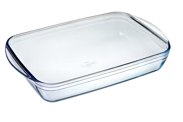 Ocuisine Borosilicate Glass Rectangular Roaster 16 X 10.5-Inch (40,5X27X7 Centimeter) 4.6 Liter