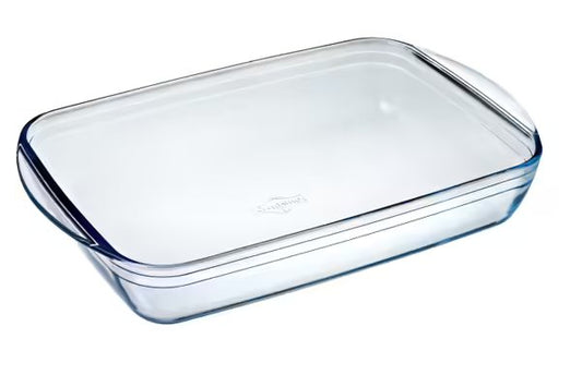 Ocuisine Borosilicate Glass Rectangular Roaster 16 X 10.5-Inch (40,5X27X7 Centimeter) 4.6 Liter