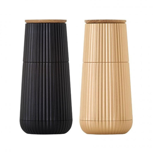 Adhoc Scape Pepper & Salt Mill Set Of 2 - Black & Gold