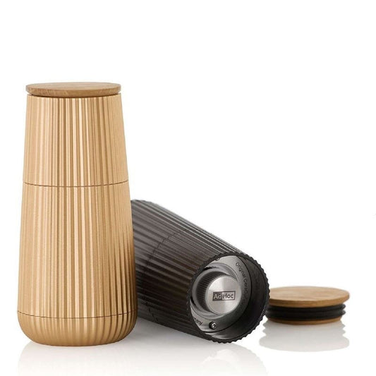 Adhoc Scape Pepper & Salt Mill Set Of 2 - Black & Gold