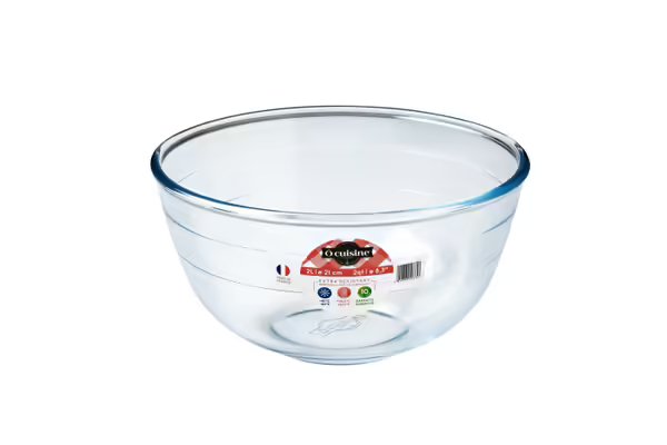 Glass Mixing Bowl 21cm - 2l O'cuisine