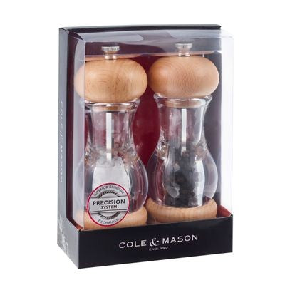 Cole & Mason 105 Salt And Pepper Mills Beech Wood 165mm G/set Of 2