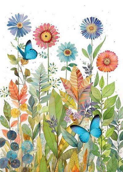 Butterfly Flowers CARD