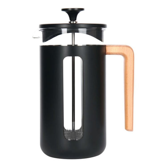 La CafetièRe Pisa Glass Cafetiere Coffee Plunger With Stainless Steel Frame, Black 8 Cup 1 Litre