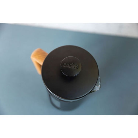 La CafetièRe Pisa Glass Cafetiere Coffee Plunger With Stainless Steel Frame, Black 8 Cup 1 Litre