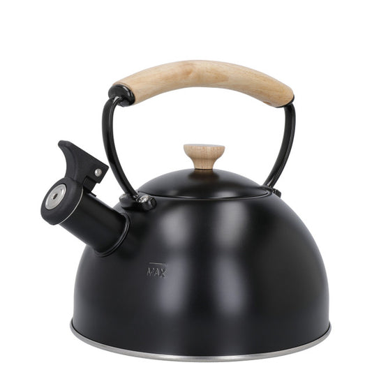 Lc Black Whistling Kettle With Wooden Handle, 1.6L