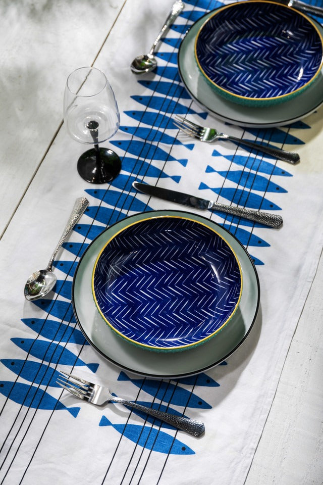 Mikasa Indigo Chevron Stoneware Bowl, 21Cm