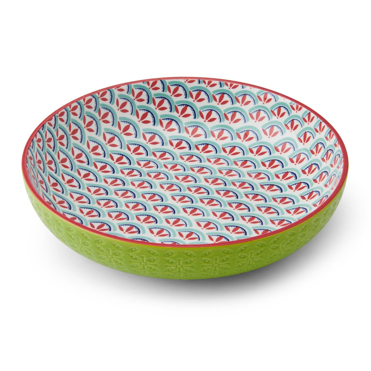 Mikasa Green And Blue Geometric Stoneware Bowl, 900Ml, 21 X 5Cm