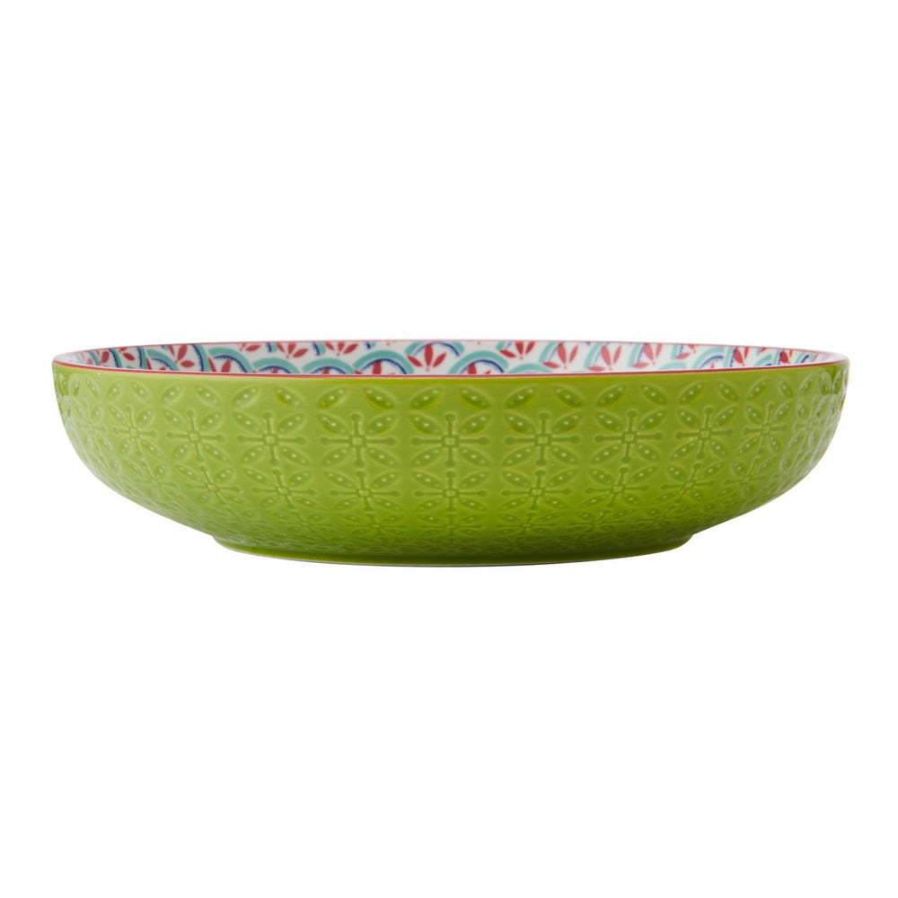 Mikasa Green And Blue Geometric Stoneware Bowl, 900Ml, 21 X 5Cm