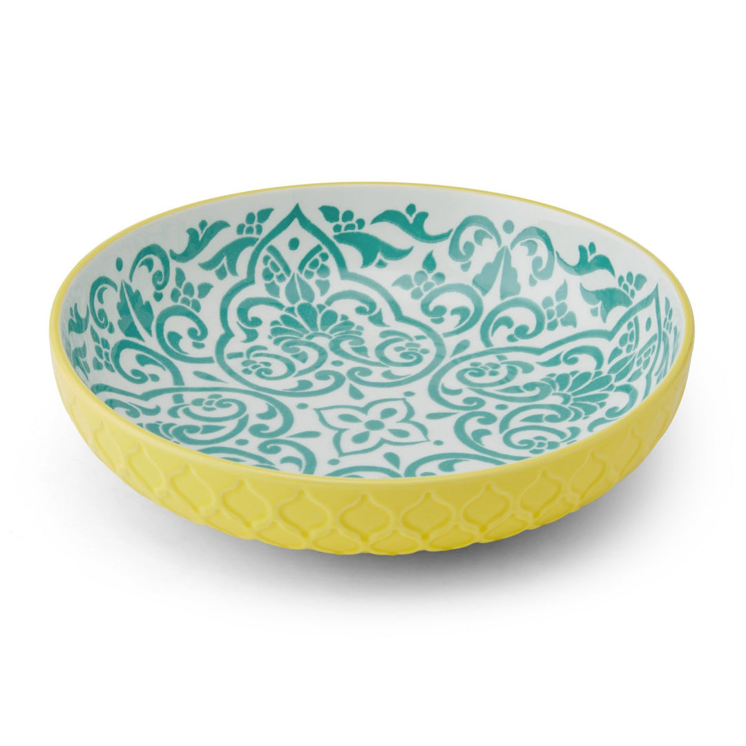 Mikasa Yellow And Blue Geometric Stoneware Bowl, 900Ml, 21 X 5Cm