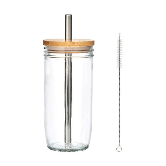 Lc Bubble Tea Glass W Straw - Glass