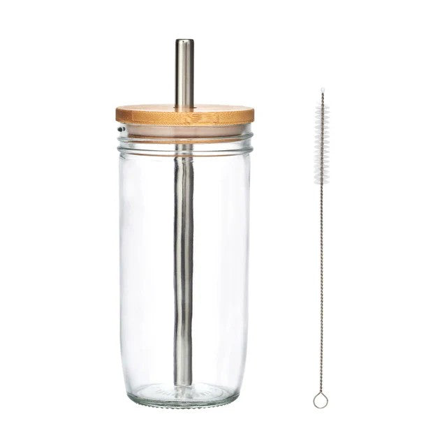 Lc Bubble Tea Glass W Straw - Glass