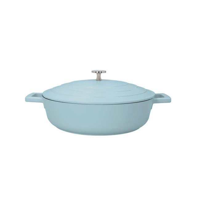 Mastercraft Cast Aluminium Shallow Casserole Dish, 4L, Blue