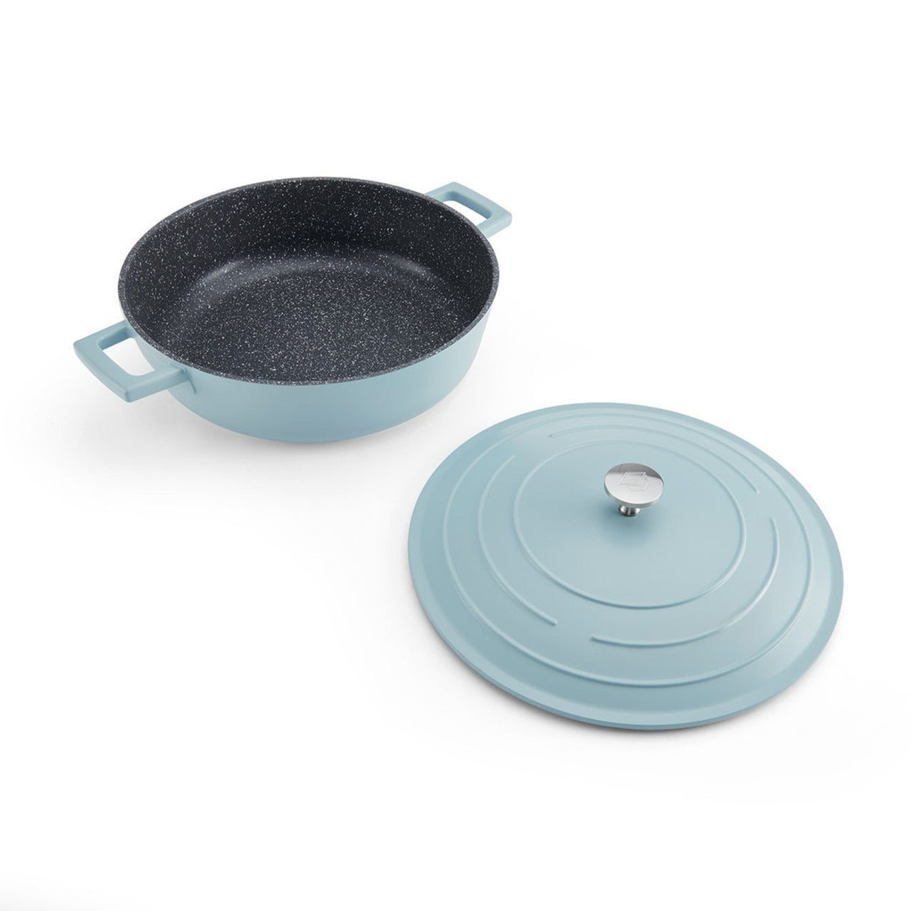 Mastercraft Cast Aluminium Shallow Casserole Dish, 4L, Blue