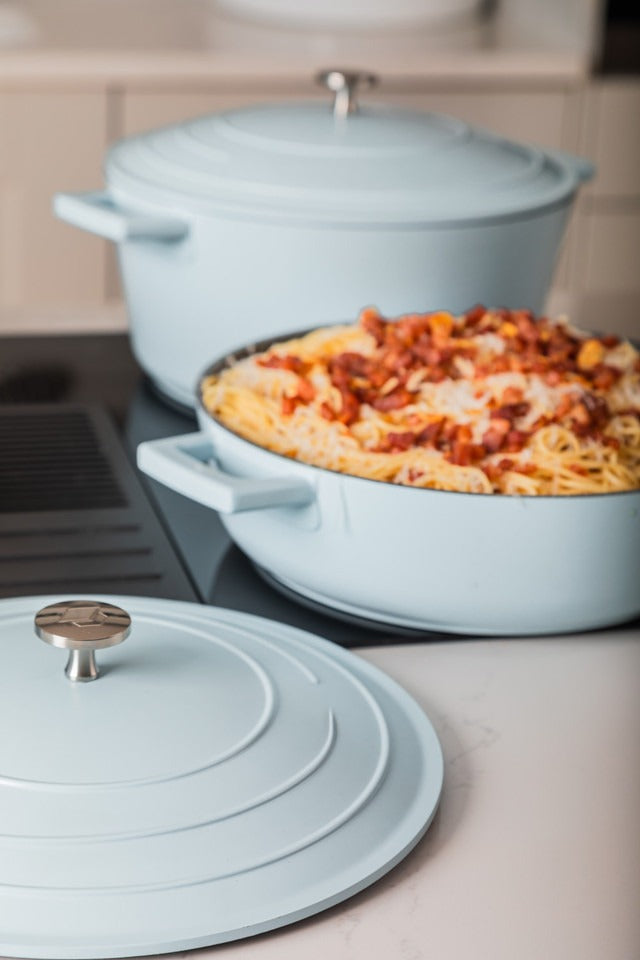 Mastercraft Cast Aluminium Casserole Dish, 5L, Sky Blue