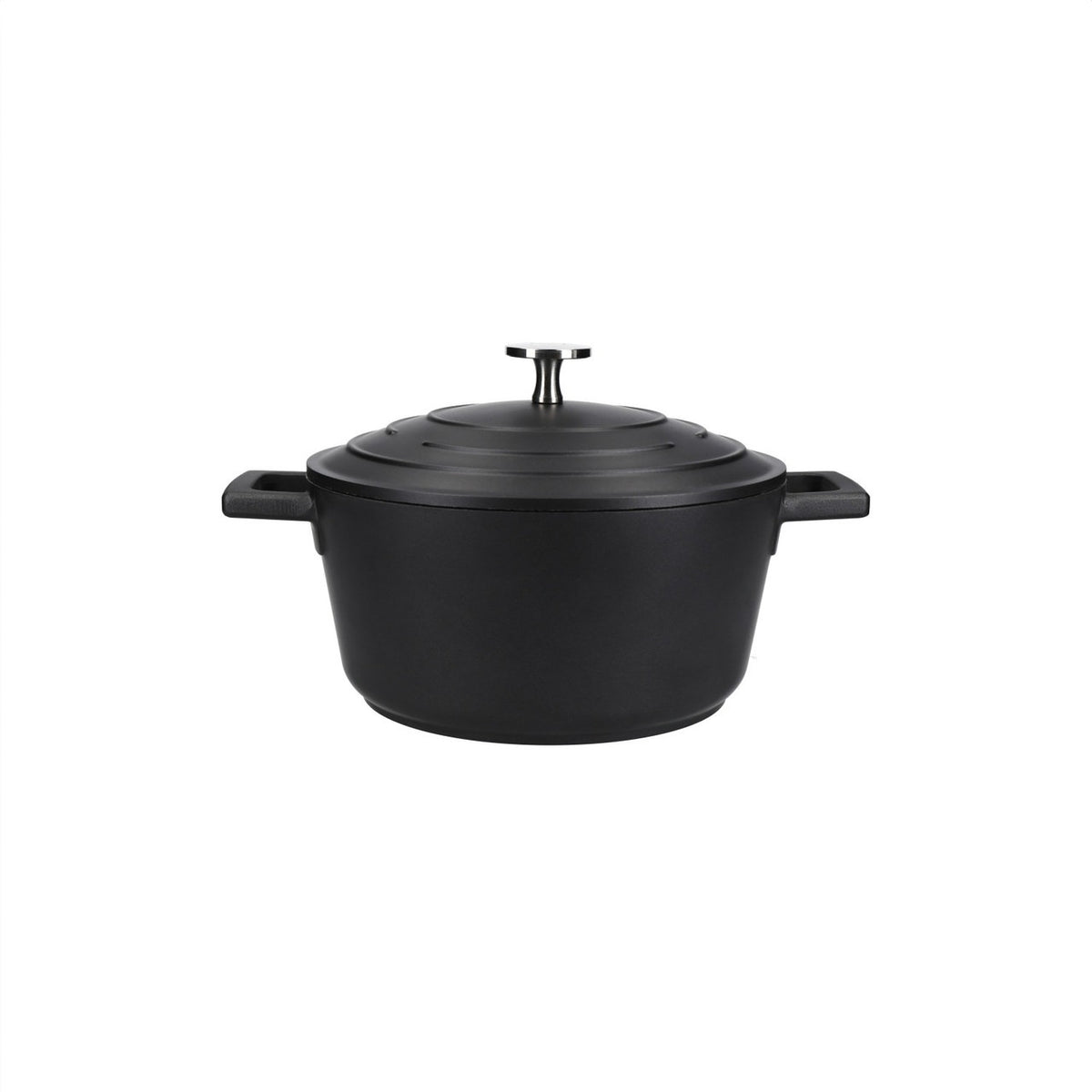Mastercraft 2.5L Cast Aluminium Casserole Dish With Lid, Black, 20Cm