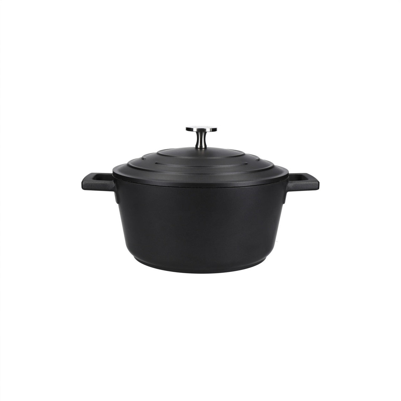 Mastercraft 2.5L Cast Aluminium Casserole Dish With Lid, Black, 20Cm