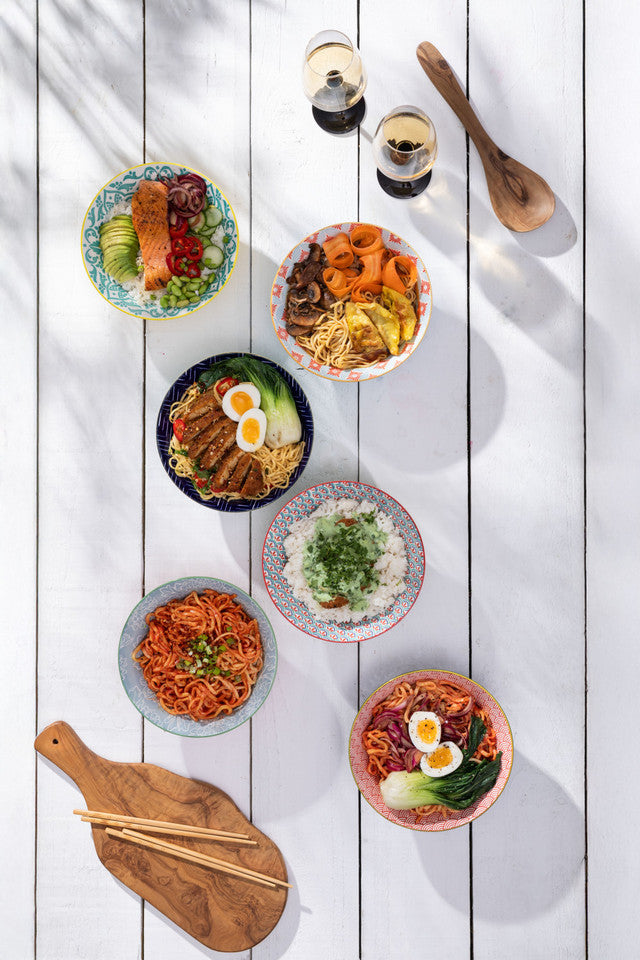 MIKASA GREY FLORAL RAMEN BOWL 21CM