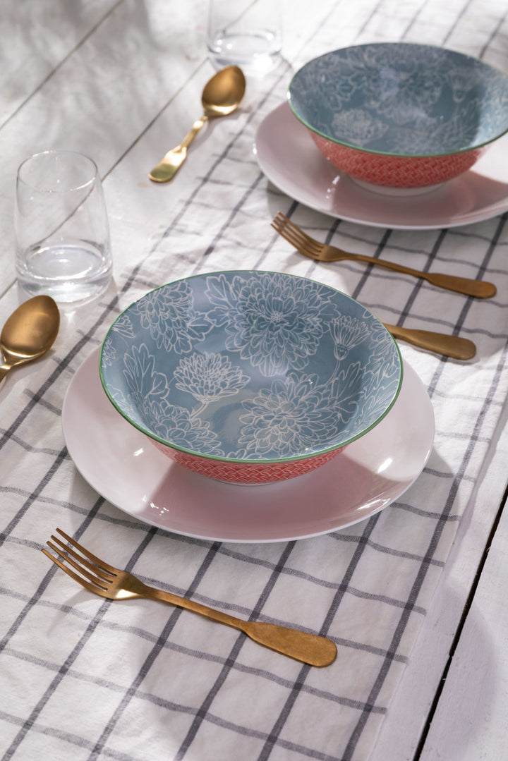 MIKASA GREY FLORAL RAMEN BOWL 21CM