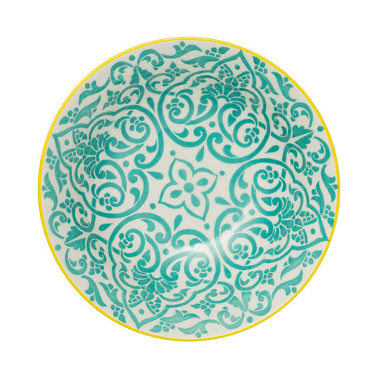 MIKASA YELLOW AND BLUE GEOMETRIC RAMEN BOWL 21CM