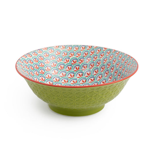 Mikasa Green Blue Geometric Ramen Bowl 21Cm