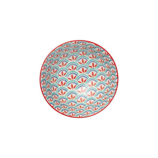 MIKASA GREEN BLUE GEOMETRIC NIBBLE BOWL 12CM