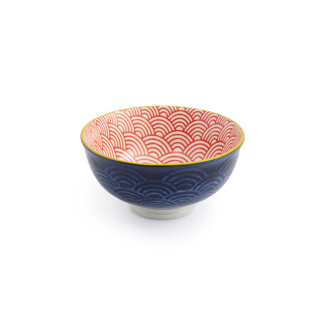 MIKASA BLUE RED ARC NIBBLE BOWL 12CM