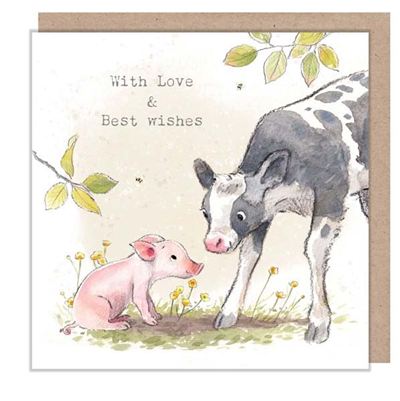 Piglet And Calf Card