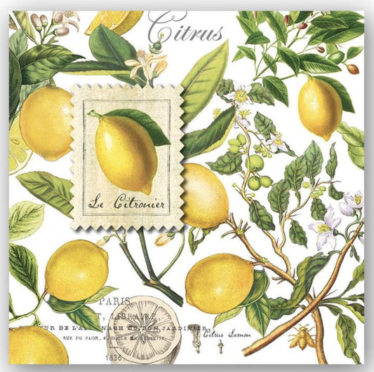 Cocktail Napkins Lemon Basil Michel Design Works