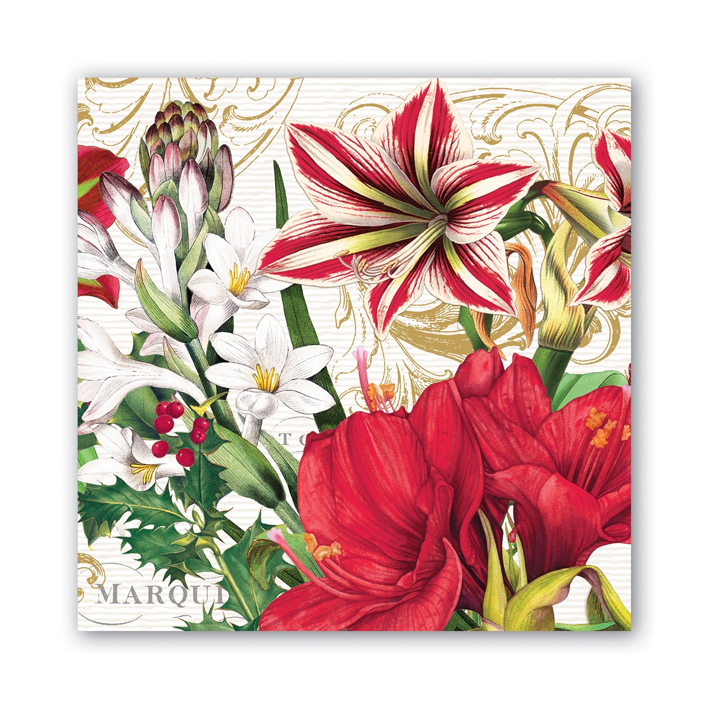 Cocktail Napkins Christmas Bouquet Michel Design Works
