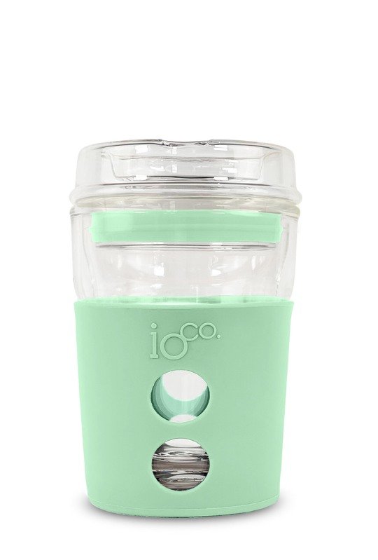 Ioco 4Oz Piccolo All Glass Coffee Traveller - Misty Mint
