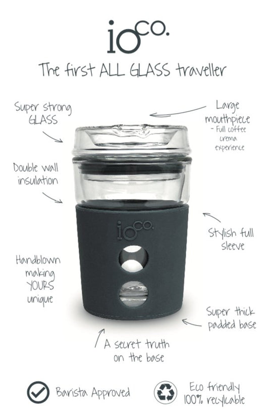 Ioco Glass Travel Mug 8Oz Eucalyptus