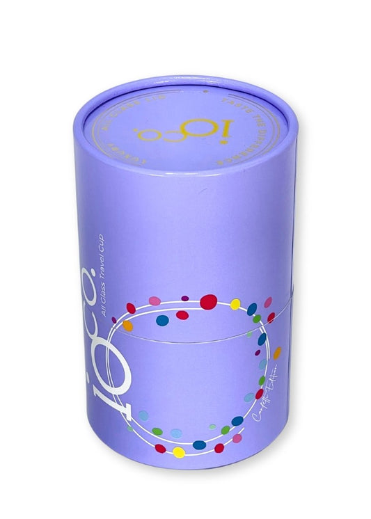 Ioco 8Oz Eco Glass Coffee Travel Cup - Confetti Edition Lavender