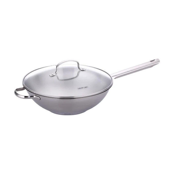 Neoflam Stainless Steel 30Cm Wok Pan With Lid