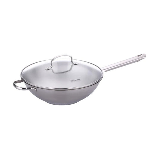 Neoflam Stainless Steel 30Cm Wok Pan With Lid