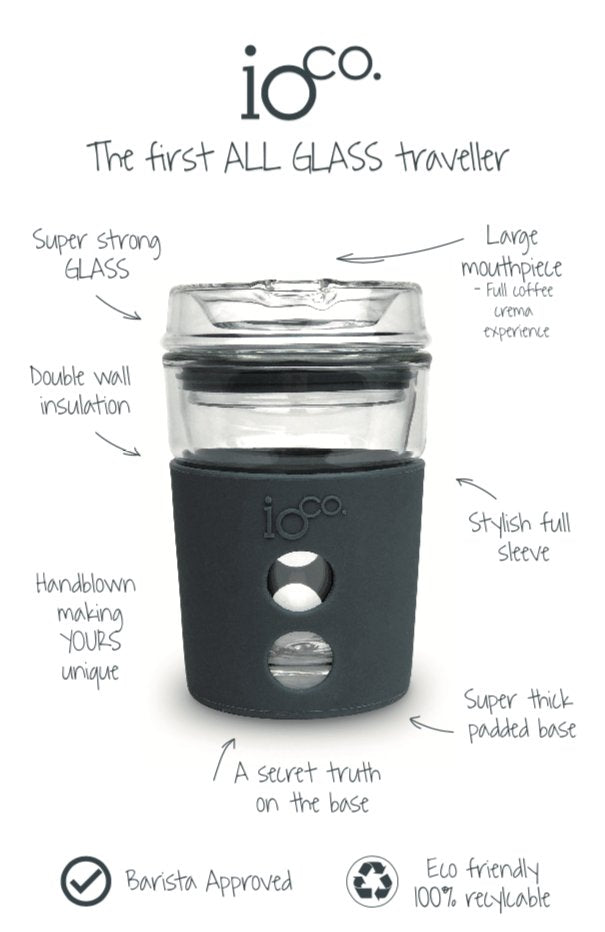 Ioco Glass Travel Mug 8Oz Denim