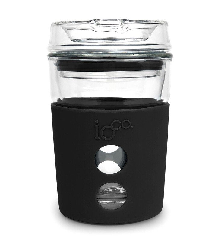 Ioco 8oz All Glass Coffee Traveller Black