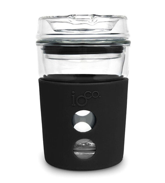 Ioco 8oz All Glass Coffee Traveller Black