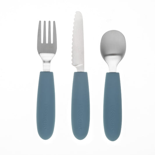 Kiddikutter 3 Piece Cutlery Set Sky Blue