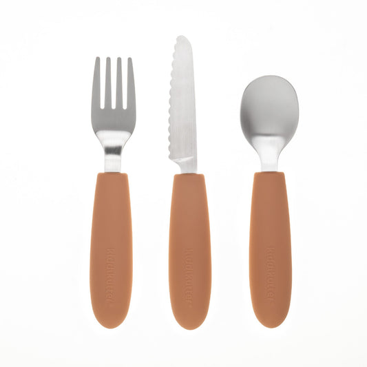 Kiddikutter 3 Piece Cutlery Set Peach