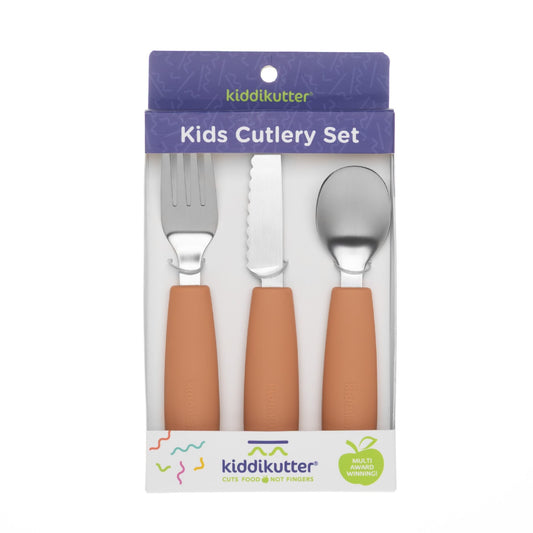 Kiddikutter 3 Piece Cutlery Set Peach