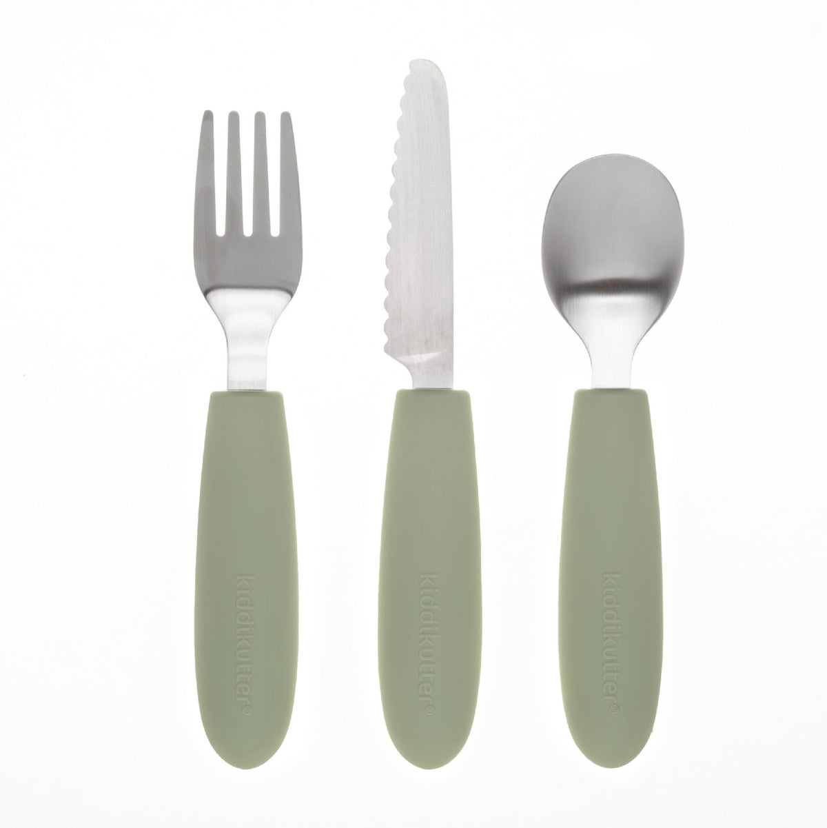 Kiddikutter 3 Piece Cutlery Set Sage