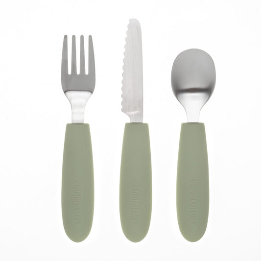 Kiddikutter 3 Piece Cutlery Set Sage
