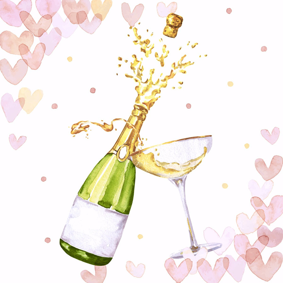 Luncheon Napkins - Hearts Bubbles