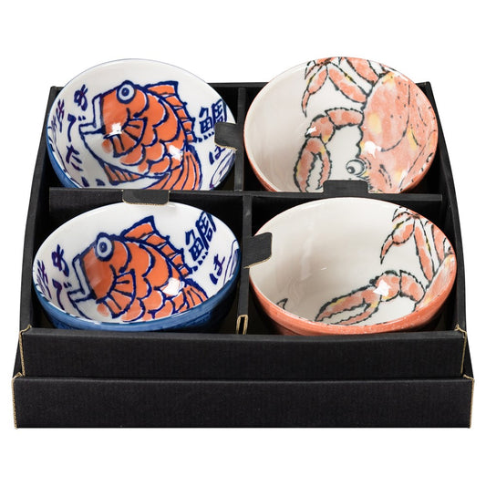 Omotenashi Etegami Tai And Kan Bowl - Set Of 4