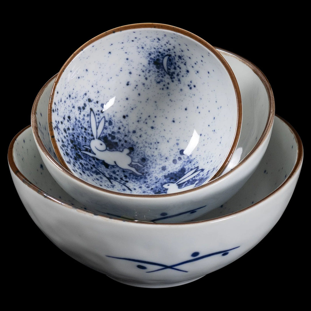 Omotenashi Tsukiusagi |Set | 3 Bowls - Oval