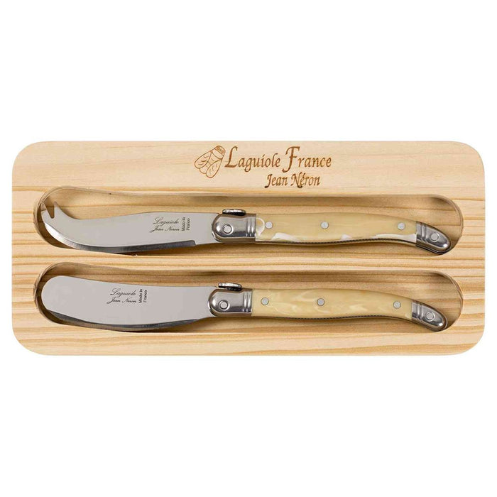 Jean Neron 2pc Mini Cheese Knife & Spreader Set - Light Horn