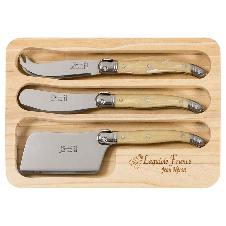 Jean Neron 3Pc Mini Cheese Knife Set - Light Horn