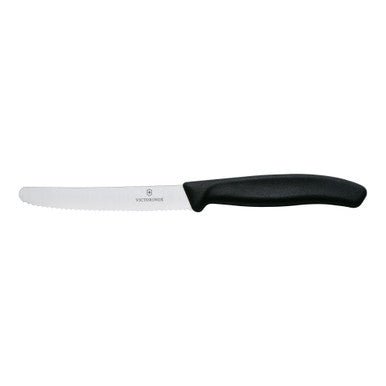 Victorinox Classic Tomato / Sausage Knife 11cm Black Wavy Serrated